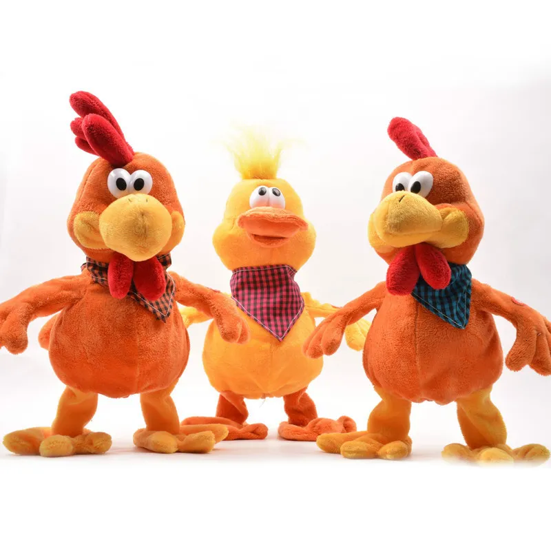 Plush Dolls Funny Crazy Dancing Singing Doll Cock Duck Frog Electric Chicken Musical Toy Lovely Rooster Noisy Toys for Children 230615