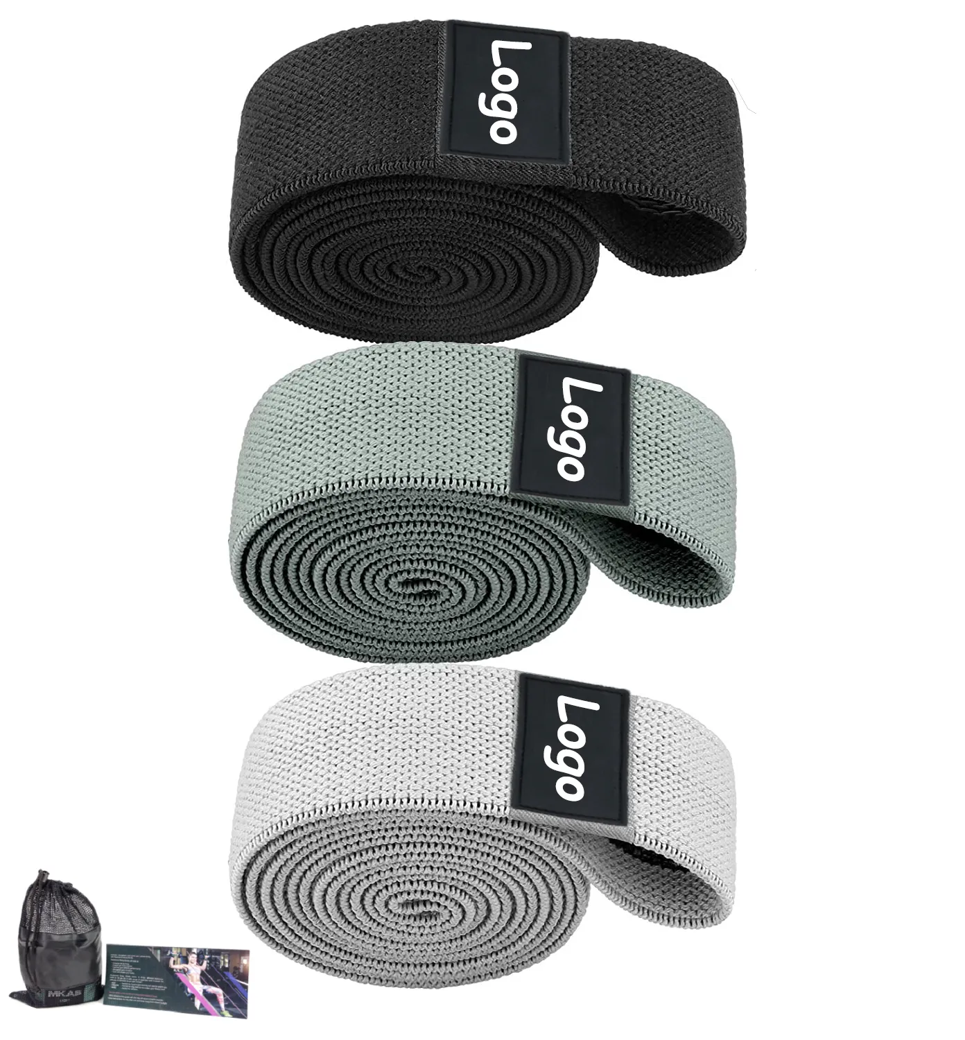 3 Level Long Fabric back exercise resistance band Set for Yoga Gym and Home Workouts Elastic Cloth Expander with Rubber Body