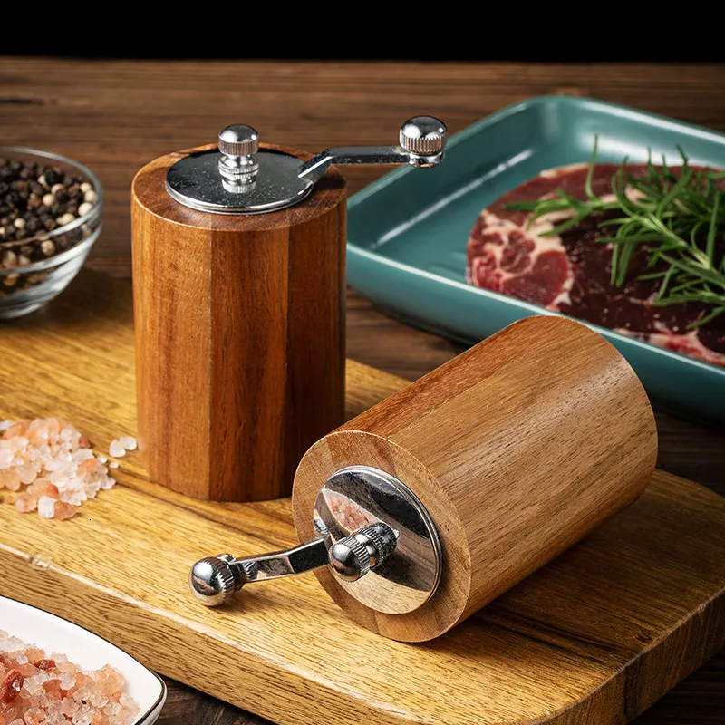 Herb Spice Tools Wood Salt and Pepper Grinder Wooden Mills Gourmet Precision Mechanisms Premium Sea Peppercorns 230616