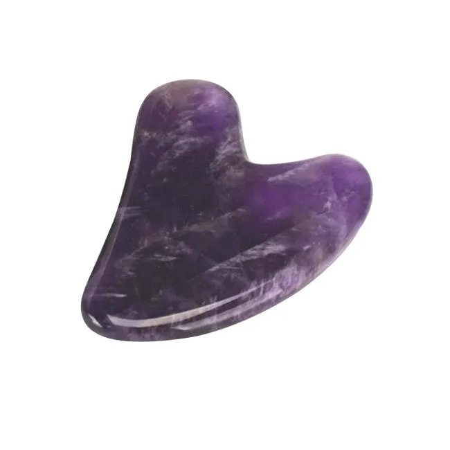 Amethyst Gemstone Scraping Board for Body Massage , Natural Crystal Guasha Board Anti-Wrinkle and Aging Health Care Tool