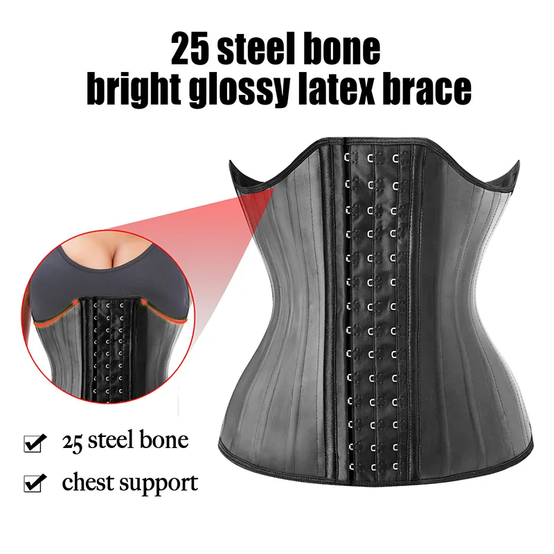 Modelador De Cintura AfruliA XXS Underbust Bustier Corset Bright Glossy  Látex Rubber Faja Cinto Slim Modelador De Cintura 25 Steel Bone Wedding  Body Shaper 230615 De $105,53