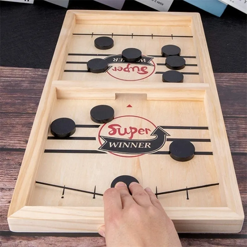 Air Hockey Tisch Schnelles Hockey Sling Puck Spiel Katapult Schach Eltern-Kind Interaktives Spiel Spielzeug Gewinner Brett Schachspiele Spielzeug für Kinder 230615