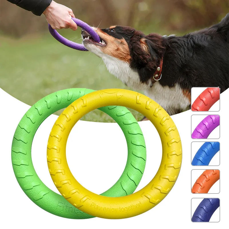 EVA Dog Toy Flying Disk Training Ring Puller Resistant Floating Outdoor Interactive Toy Supplies Pet Dog Toys Aggressive Chewing
