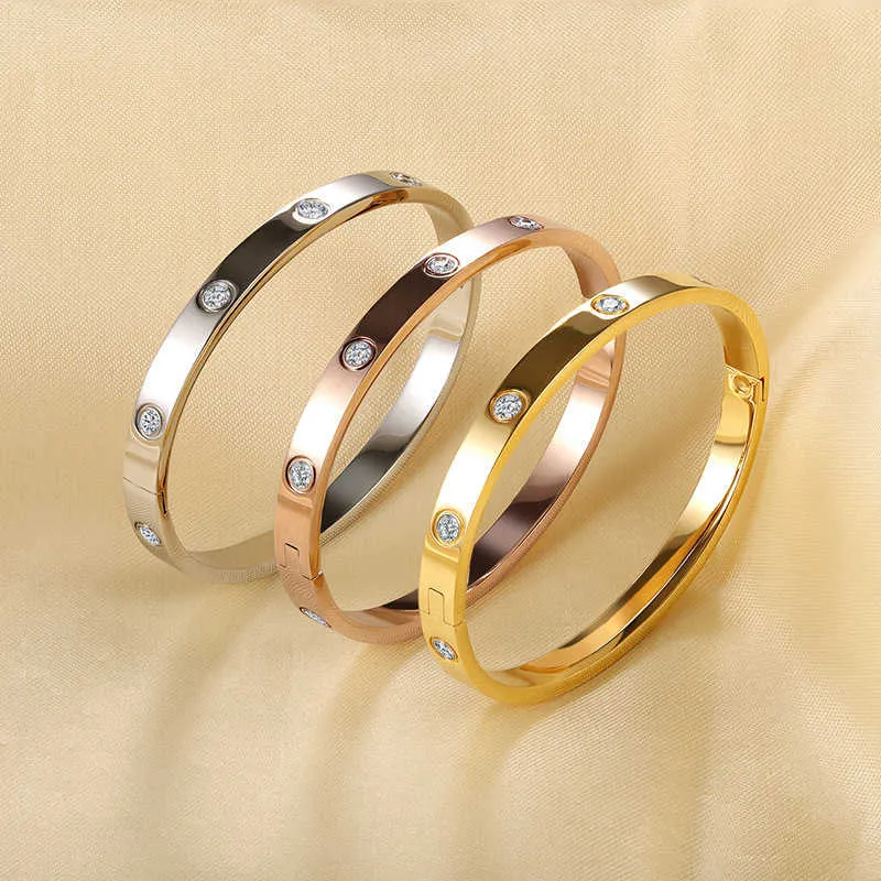 Designer Charme Carter Ten Diamond Titanium Stahlpaar Armband Einfach und elegant All Sky Star Full Jewelry Edelstahl