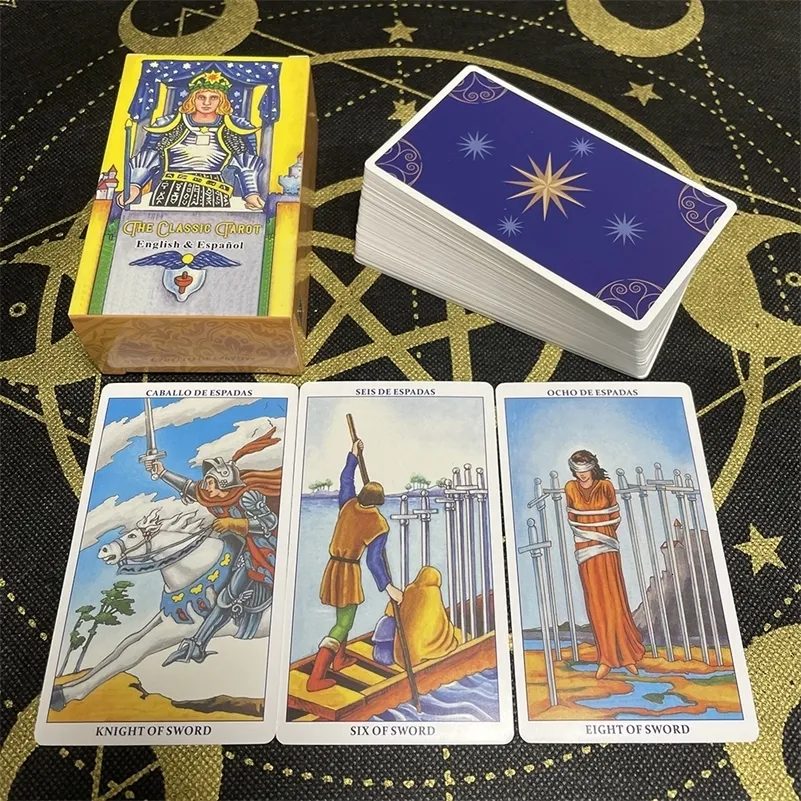 Atividades de jogos ao ar livre Cartas de tarô em espanhol Baralho de adivinhação para iniciantes com guia Livro Jogos de tabuleiro Astrologia Previsões Tarô Versão em espanhol 230615