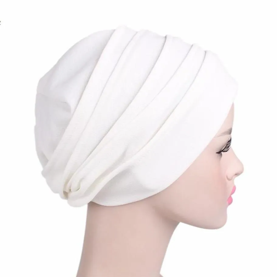 Elastic Fashion Turban Hat Solid Color Women Warm Winter Headscarf Bonnet Inner Hijabs Cap Muslim Hijab Femme Wrap Head BeanieSku6276e