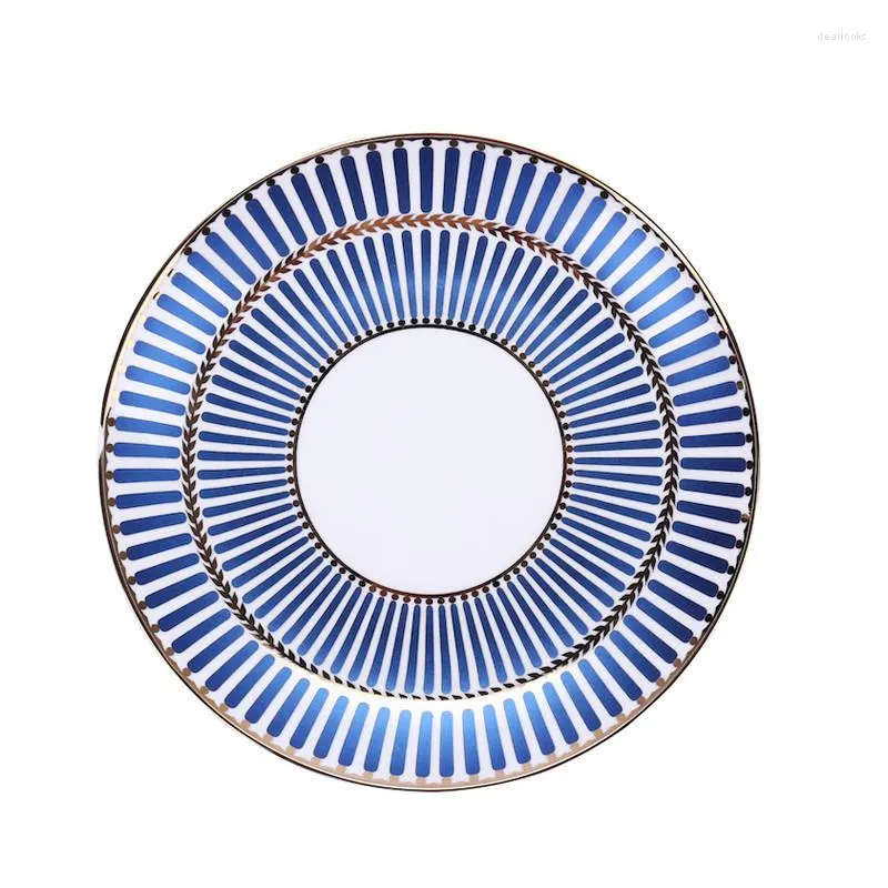 Teller Blau Rosa Keramik Abendessen Steak Teller Bone China Porzellan Pasta Salat Gerichte Hochzeitsgeschenke Rundes Küchengeschirr 8 Zoll