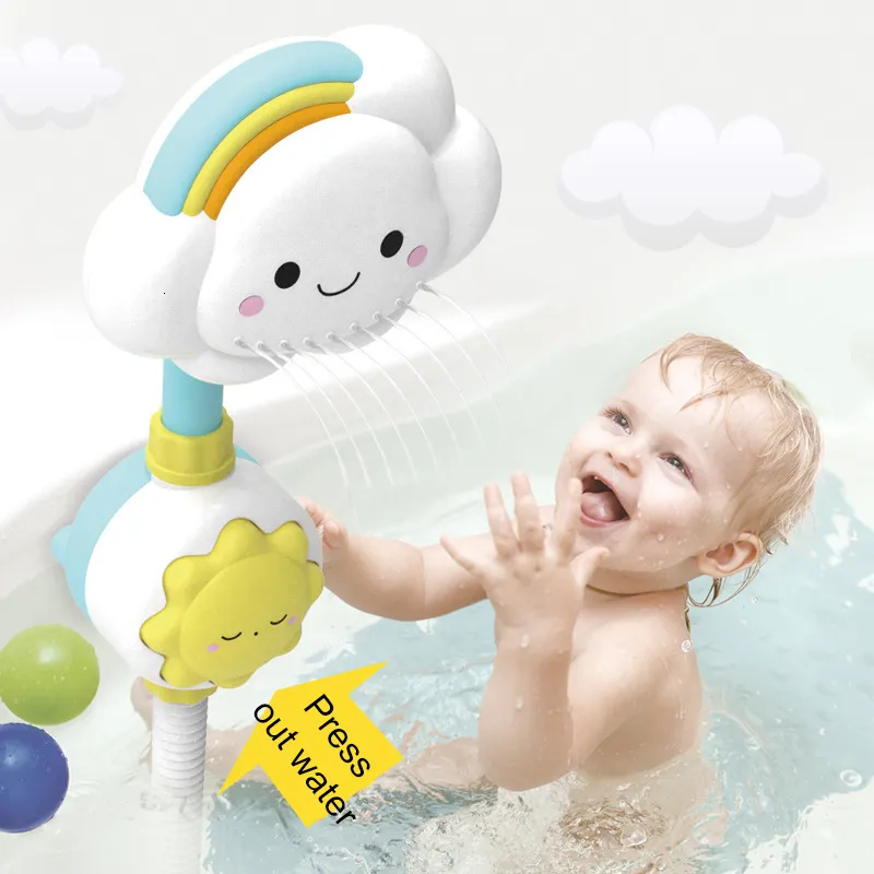 Bath Toys Baby Bath Toys Cloud wanna prysznic łazienka dysza ssąca kubek składany kran Dziecięce zabawki kąpiel