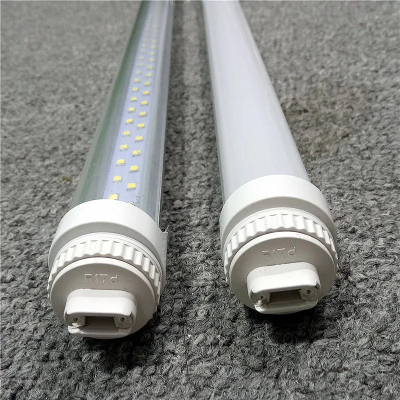 T8 LED-rör dubbla lysdioder 6ft 180 cm 56W AC85-265V FA8-lampor 100lm/W PF0.95 SMD2835 En enda stift 2pins G13 R17D Rotera fluorescerande lampor Linjära stånglampor Ljuorheter