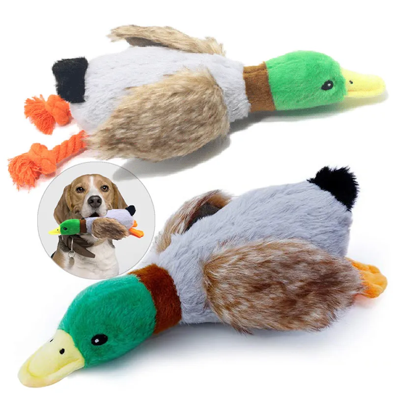 Brinquedos fofos de pelúcia para cachorros de pato que rangem, brinquedos interativos para mastigar para animais de estimação pequenos e médios, suprimentos, acessórios