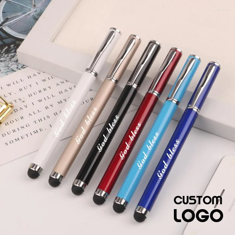 Metal Ballpoint Pen Capacitive Touch Screen Pens Free Engraving Logo Student Office School Stationery Wholesale