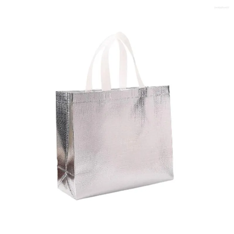 Shopping Bags 16 Pieces Woman Grocery Bag Non-woven Fabric Tote Birthday Party Summer Beach Storage Handbag With Handle Gold