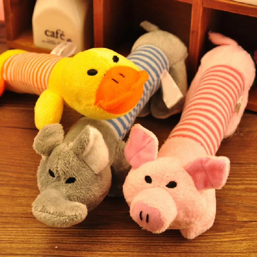 Éléphant cochon canard grinçant couineur peluche mâcher résistant aux morsures jouer Souud jouet pour animal de compagnie chiot chien animaux accessoires fournitures