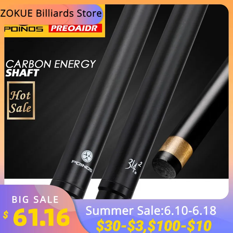 Billiard Accessories Chinese Brand PREOAIDR POINOS Billard Shaft Professional Black Carbon Pool 10.8mm 11.75mm Cost effective Billiards 230616