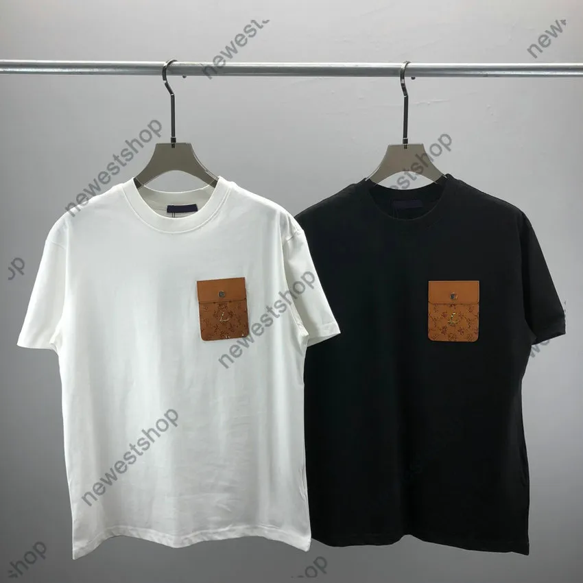 23SS Designer Męskie Tees Polos T Shirt Luksusowa letnia kieszeń Pu t Koszulki Męs