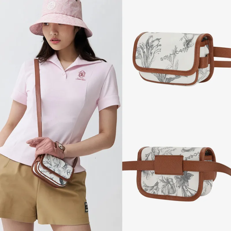 Golftaschen Tasche Damen Gürtel Lässig Alles in einem Abnehmbarer verstellbarer Schultergurt Diagonaldruck Doppelter Zweck Klein Quadratisch 230616