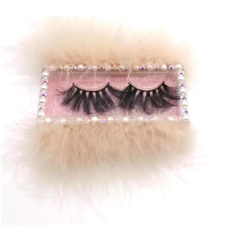 2020 grossistpris Fjäderögonfransförpackningslådor Lådor Förpackning Faux Mink Lashes Square Glitter tomt fodral Bulk