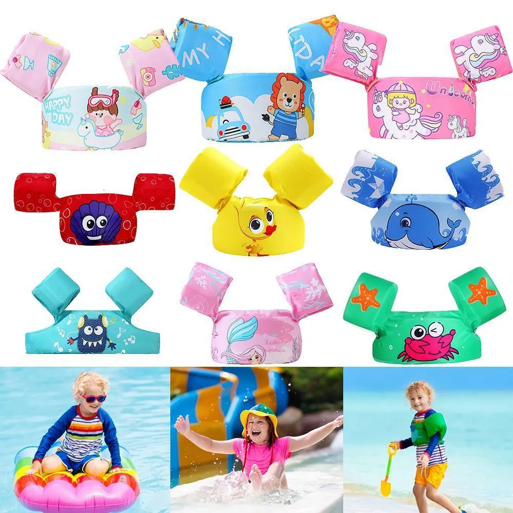 Zwemvest Boei Baby Float Cartoon Arm Mouw Reddingsvest Zwempak Schuim Veiligheid Zwemmen Training Drijvende Pool Float Zwemmen Ring plas jumper 230616