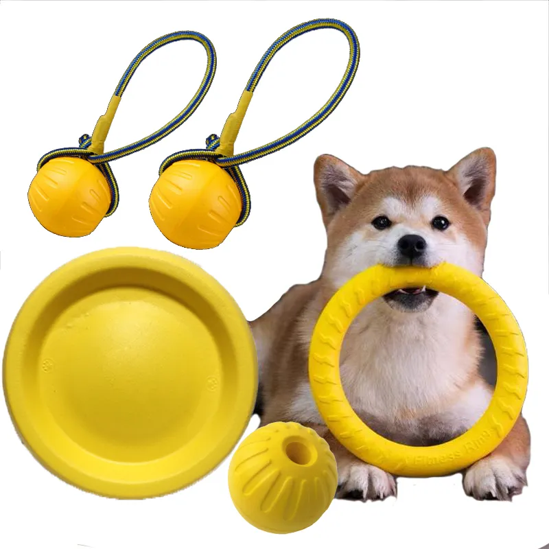 Pet Flying Discs Training Ring Puller Giocattoli per cani per cani di grossa taglia Resistente al morso Palla da masticare Giocattolo Galleggiante Cucciolo Fornitura interattiva