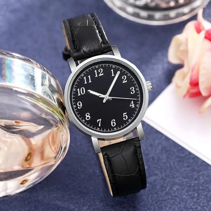 Relógios de pulso Elegante Relógio de Pulso Pin Fivela Estilo Simples Adultos Metal Moda Leve Operado por Bateria Joias