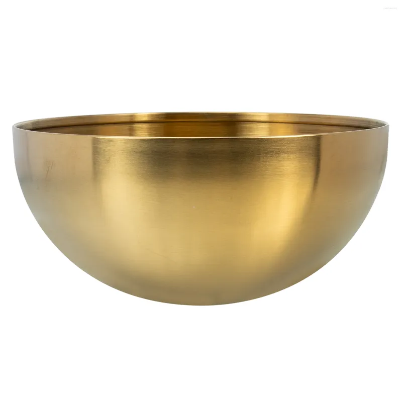 Bowls Rice Ramen Stainless Steel Salad Bowl Kitchen Gadget Fruit Storage Tableware Snack 15x7cm Golden Thicken