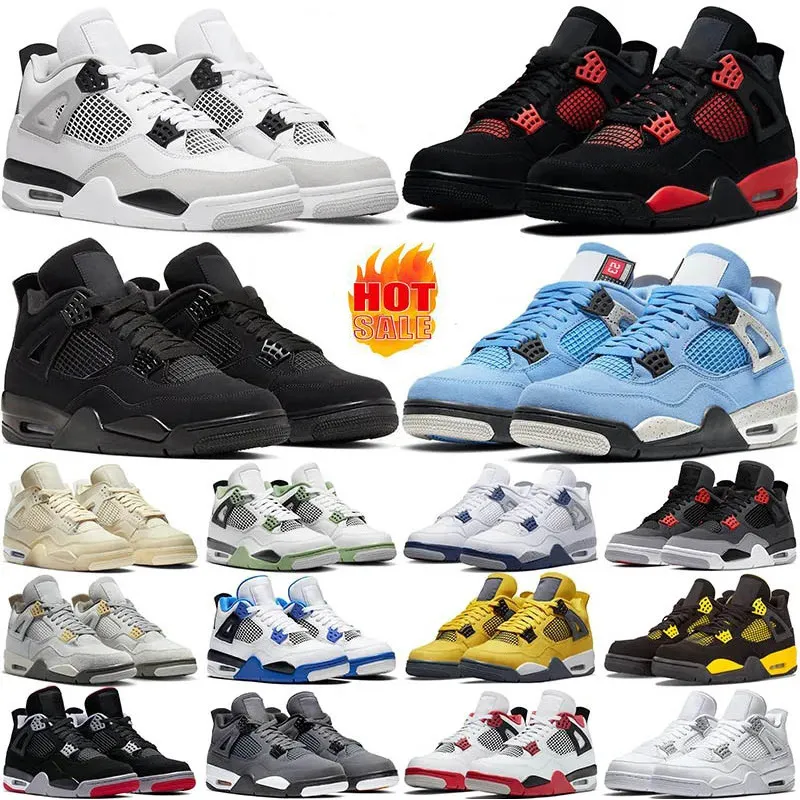 Air jordan 4 Basketball Shoes اللون الصبار جاك الرجال إمرأة نيون المحكمة الأرجواني bred رجل المدربين رياضة رياضة EUR 36-46