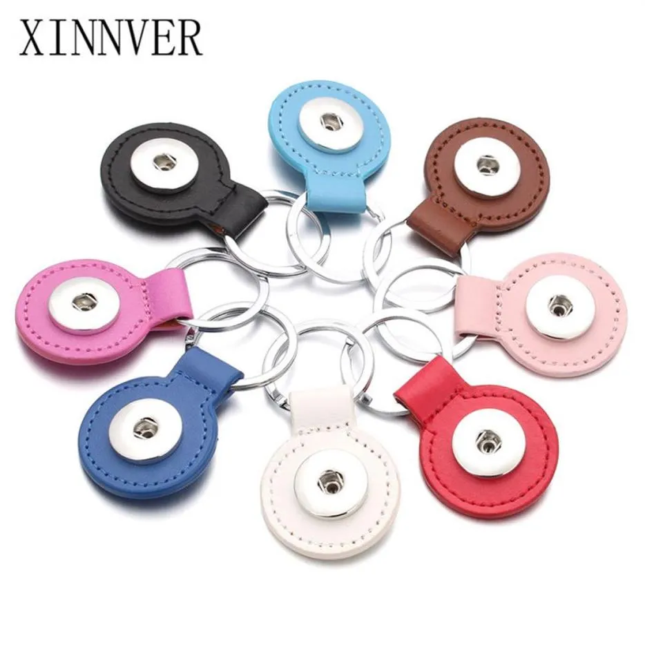 10pcslot keychain pu key cains bag bag diy accessory pendant fit 1820mm snap button button keyring jewelry3704563308f