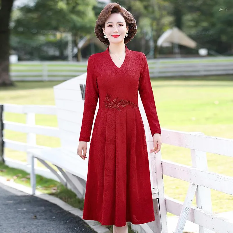 Save Big on Bulk Women's V Neck Dress Elegant Clothing For Women, A Line V  Neck Embossed Dress: Elegantly Casual Female Outfits For Office Parties, 