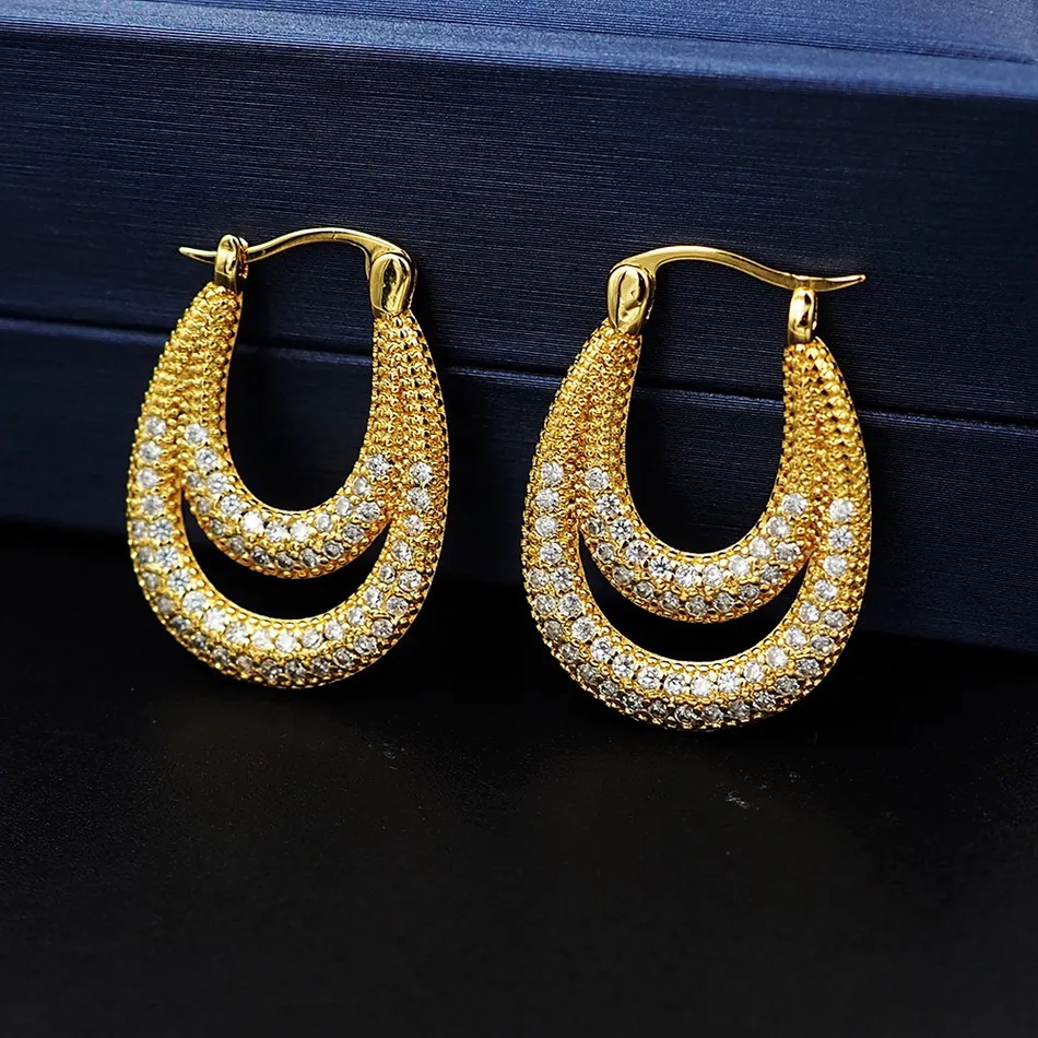 New designed Arc De Triomphe EARRING IN BRASS Diamond Earrings French Vintage WOMEN EAR HOOPS Designer Jewelry ER90289RE