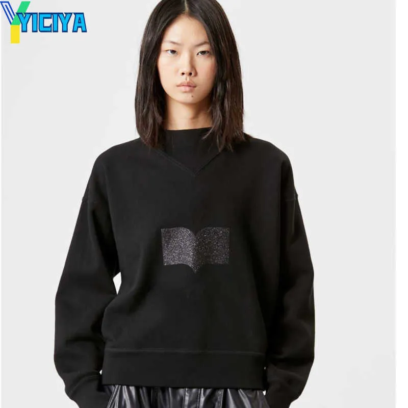 YICIYA felpa con cappuccio IS marca y2k Felpa con cappuccio maglione da donna maniche lunghe Camicetta streetwear francese pullover con cappuccio femminile nuovo