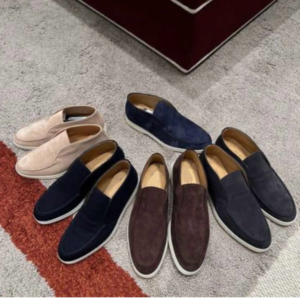 LP Loro¡Piana¡Open Walk Suede Sneaker Schoenen Dames leren schoen Heren hoge instapper Casual Walking Flats klassieke enkellaars Luxe Designer platte jurk