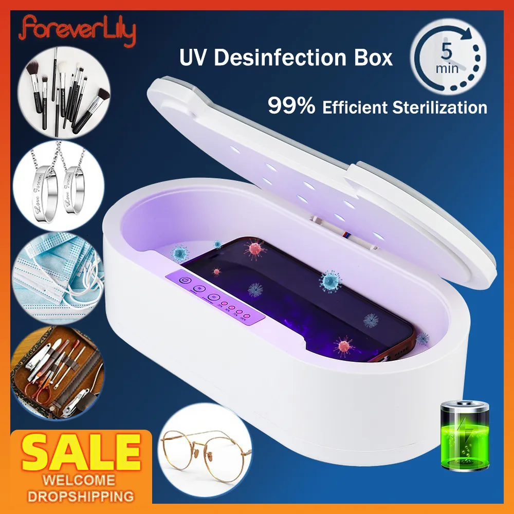 Nagelkonstutrustning Smart Desinfect Box UVC LED Sterilizer Box Aromaterapi Steriliseringsenhet för nagelmakeupverktygsmycken Glasögon Anti -bakterier 230616