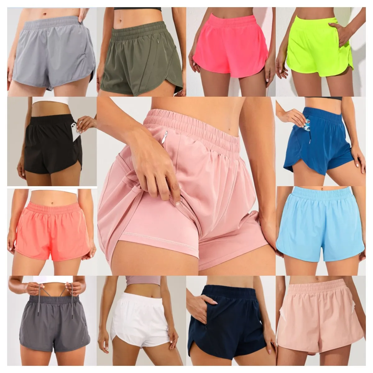 Designer Womens Satin Yoga Shorts With Zipper Pocket Elastic Fitness Wear  For Running And Exercise From Scarpe, $16.09