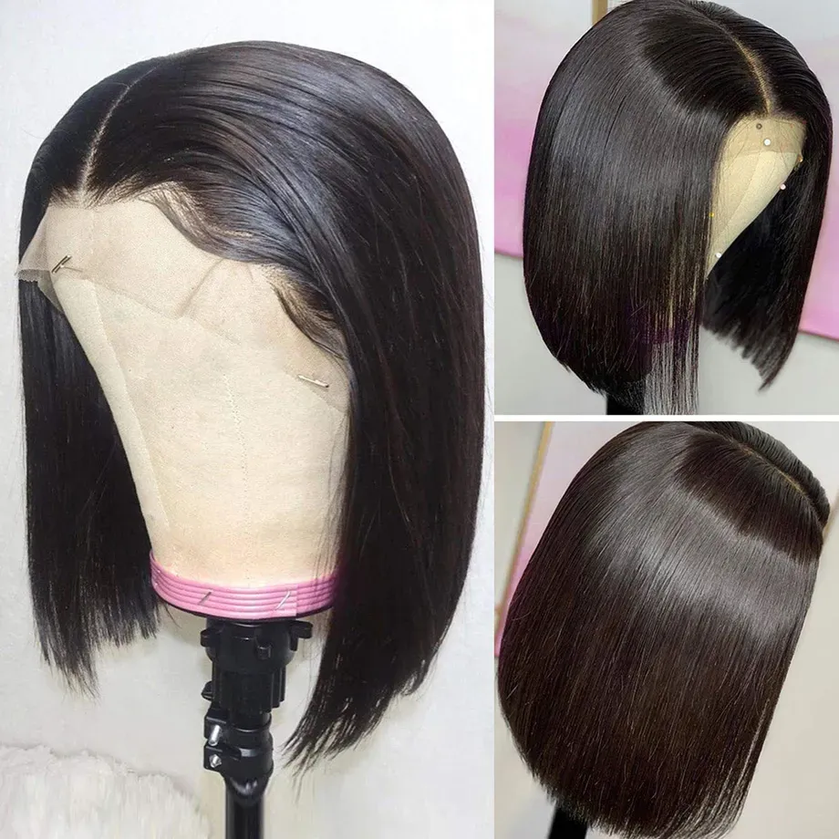 Bob Wig 13x4 Lace Front Human Hair Wigs Pre Plucked Short Straight Frontal Wigs for Black Women