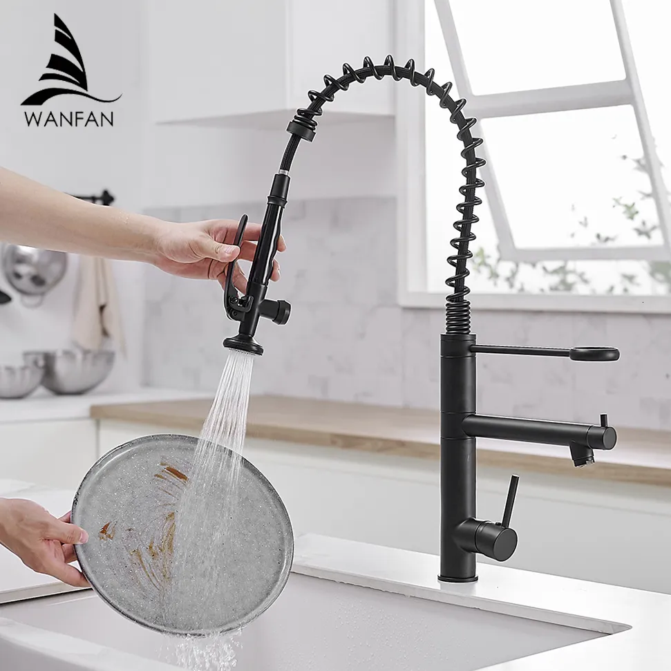 Bathroom Sink Faucets Black Kitchen Faucet Chrome Brass Tall kitchen faucet mixer Pull Down Spray Single Handle Swivel Spout Mixer Taps 230616