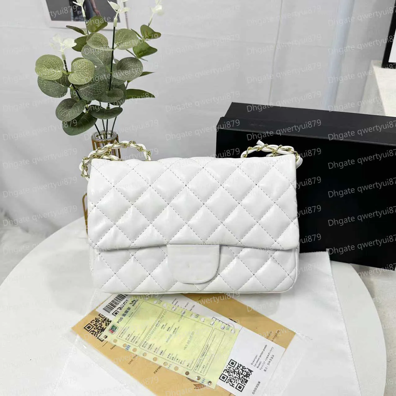 Designer Bags Luxury Handbags Totes Bags chain bag Clutch Flap Women Thread Purse Double Letters Solid Hasp Waist Square Stripes Dhgate Qwertyui879