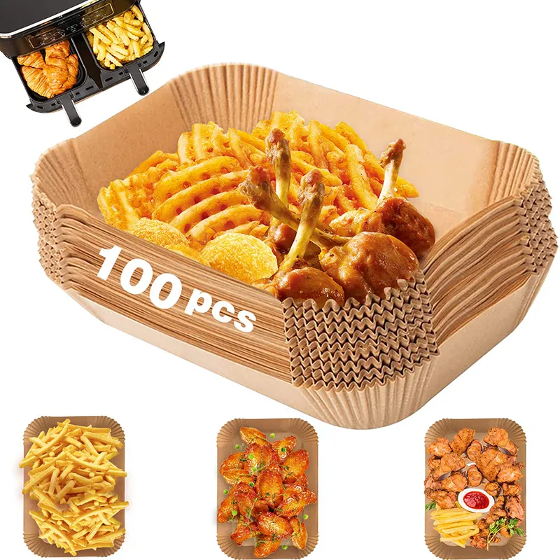 Disposable Rectangle Airfryer And Baking Paper Liner Set Waterproof