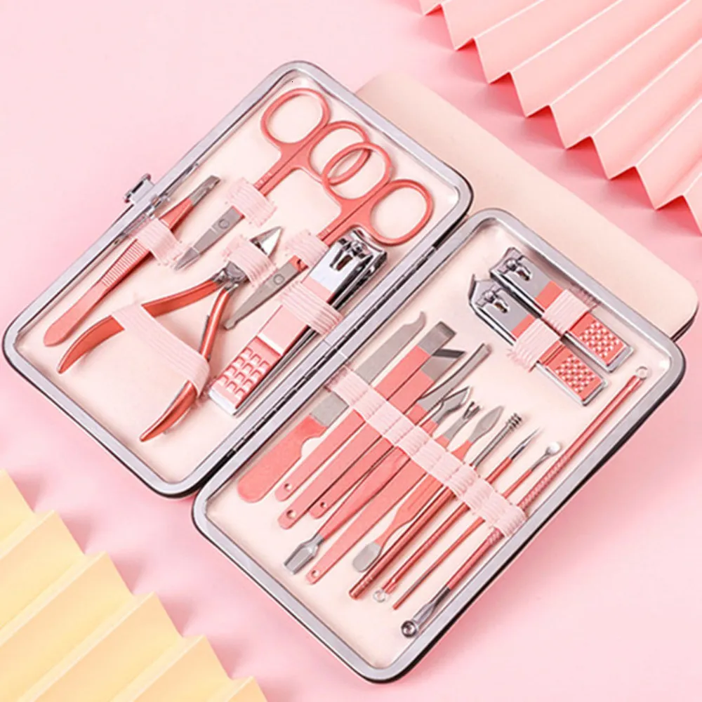 Callus Shavers 18-piece Set of Stainless Steel Manicure Supplies Nail Trimming Full Set of Tools Nail Clippers Box Nail Trimming Special Set 230616