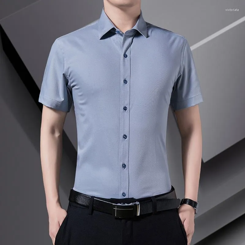 Men s Casual Shirts Slim Tinta Unita Abbigliamento Uomo 2023 Fashion Smart Camicie Con Colletto Rovesciato Da
