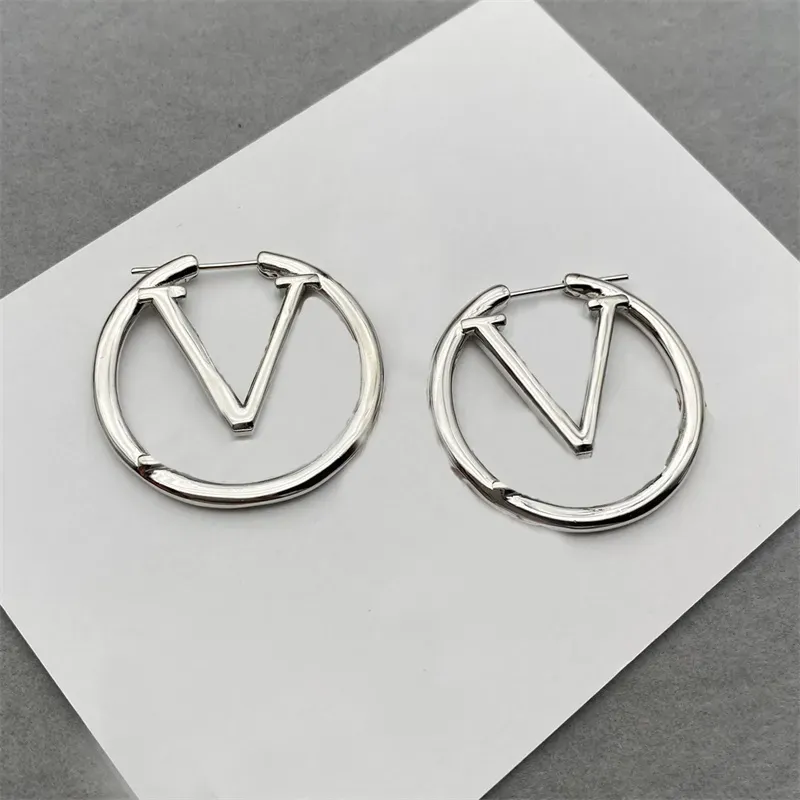 Luxury Designers Women Hoop Earrings Big Circle 3 4 5cm hoops earring Silver designer hoops Ear Studs With BOX Pendants Gift 2306175PE