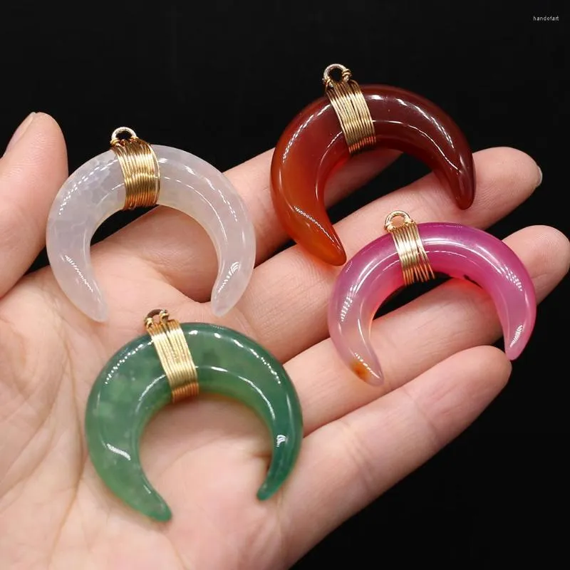 Pendant Necklaces Reiki Healing OX Horn Pendants Multi-color Bull Crystal Charms For Jewelry Making Women Necklace Earring Supplies