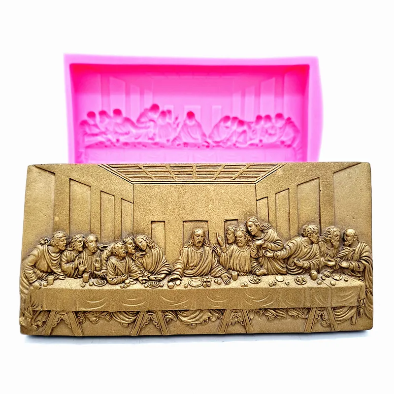 Baking Moulds Silicone Mold Last Supper Resin Gypsum Candle Concrete Crystal Drop Glue DIY Handmade Crafts Pendant 230616