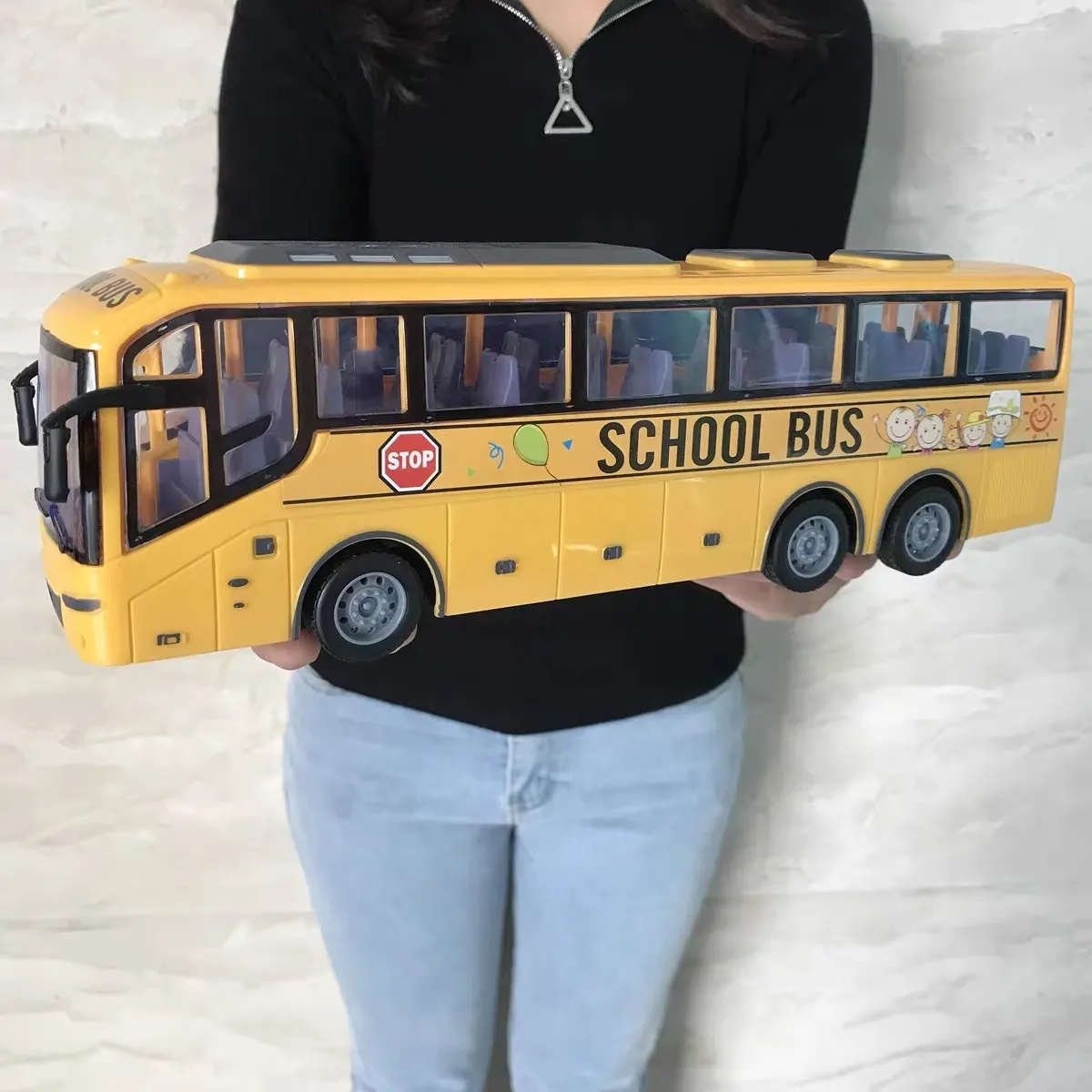 DIECAST MODEL 1 30 RC BUS ELECTRAL CONTROL CARTE مع SCHOOL LIGHT SCHOOL CITY 27MHZ RADIO TROUBLIS