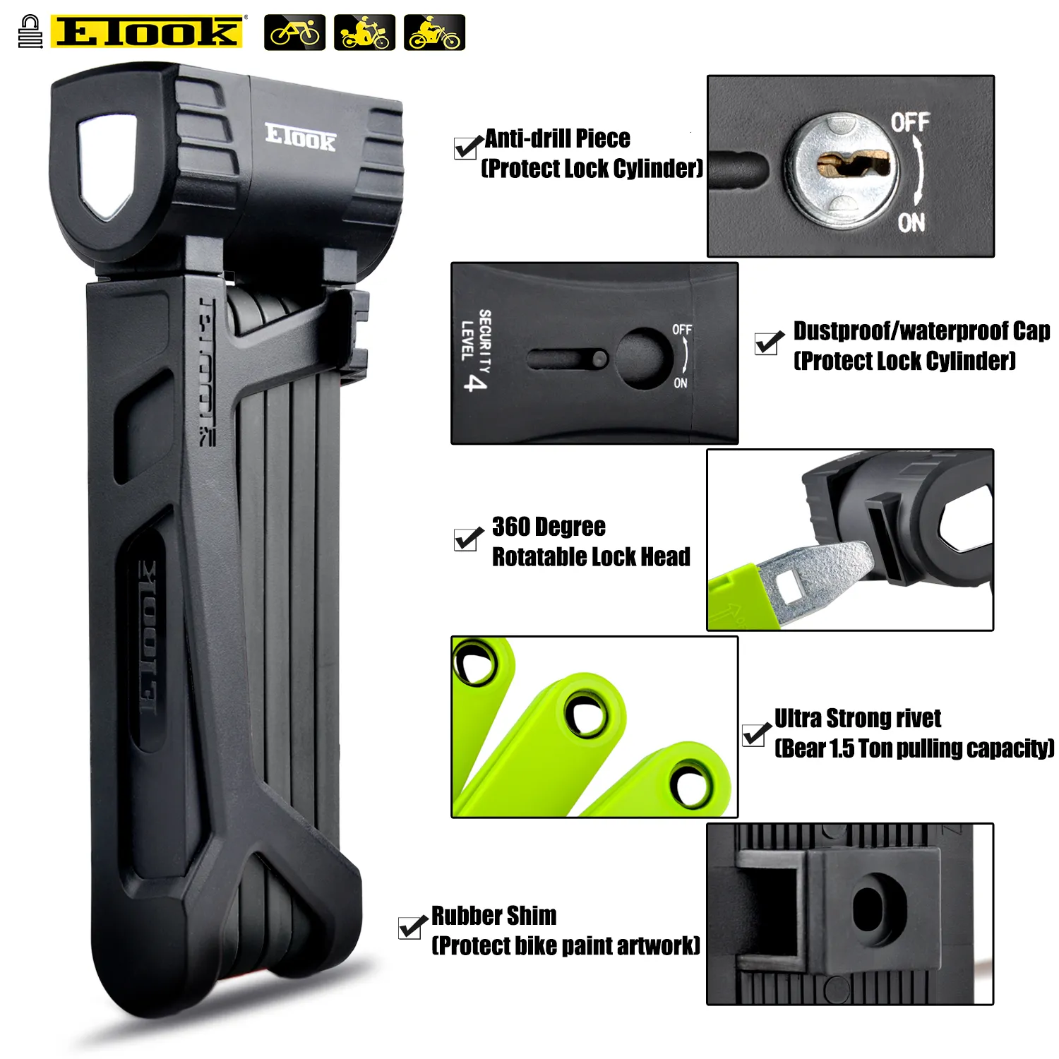 Etook bike best sale lock