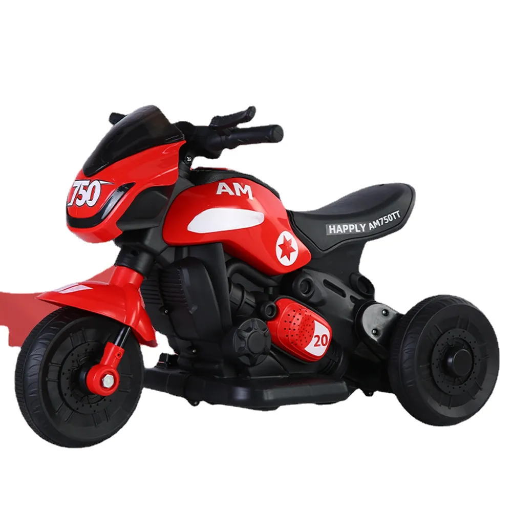 Tricycle de moto électrique pour enfants avec musique lumière course Rechargeable enfants monter sur la voiture équitation en plein air bébé moto jouet