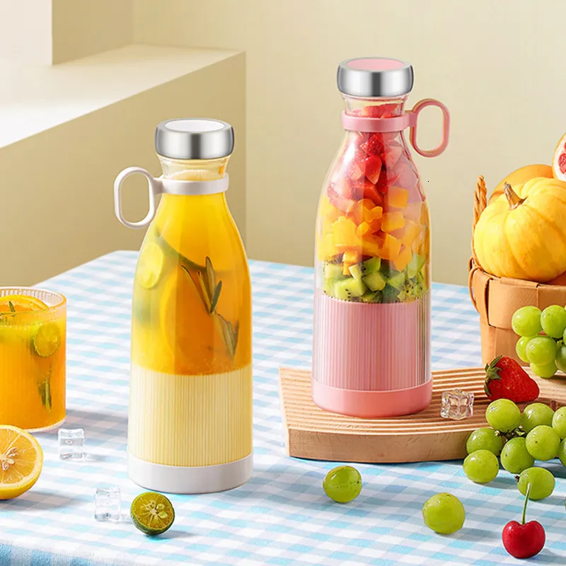DHgate Electric Portable Blender Glass Bottle Juicer for Fresh Fruit and Citrus Milkshake Home Garden