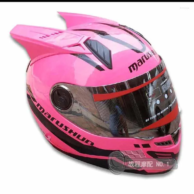 Motorcykelhjälmar 2023 Pink Helmet ABS Top Material Capacete Motocross Unisex Motorcykel ECE Godkänd för kvinnor