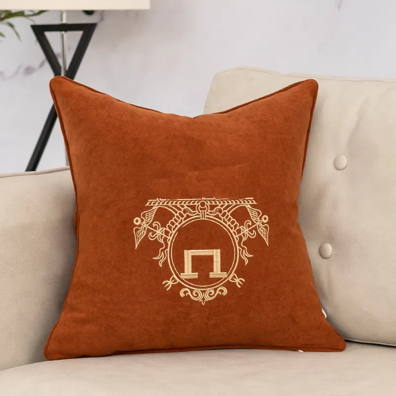 Travesseiro de sofá com letras clássicas, cor quente, almofada simples, azul, geométrica, elegante, cinza, capa de encosto, decoração de casa, luckyshome