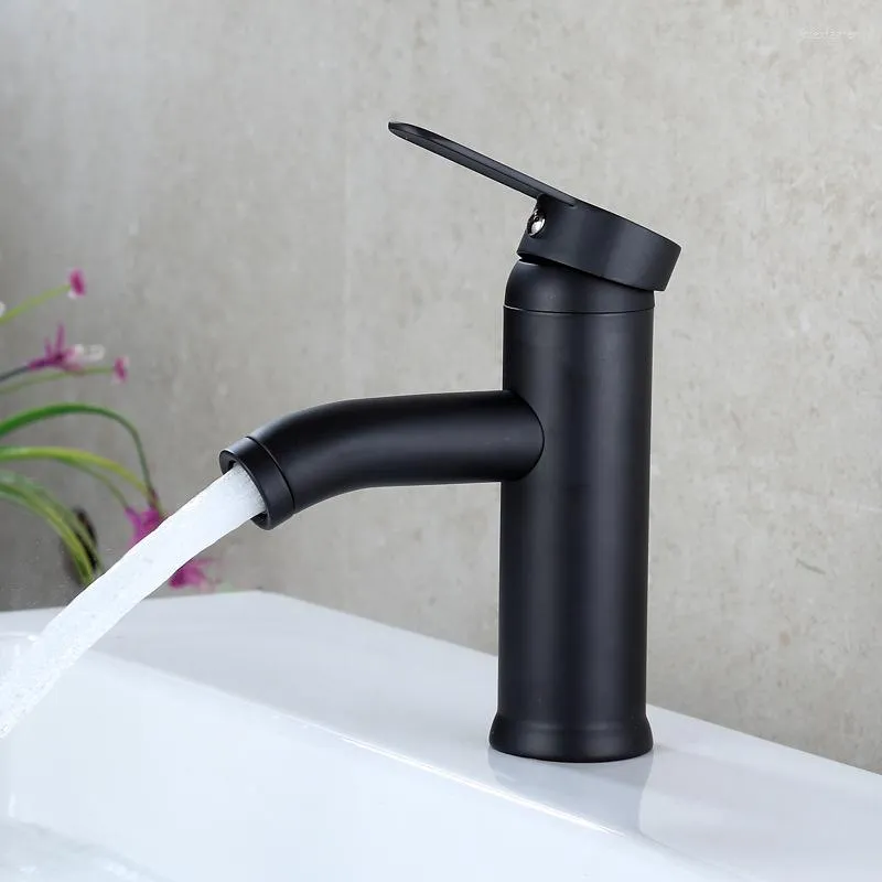 Bathroom Sink Faucets All Copper Black Paint Washbasin Faucet European Style Basin And Cold Household