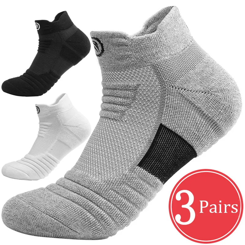 Sports Socks Running Breathable Sock Moisture Wicking Seamless Athletic Long Short Sweat Deodorant Towel Sox Men 230617